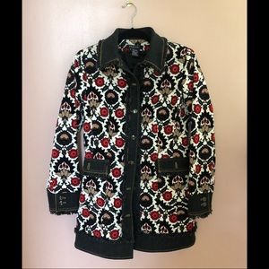 Etcetera jacket black and white floral pattern, size 6